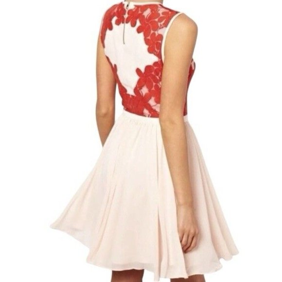 Ted Baker Vember Lace Chiffon Embroidered Dress Women's Size 2 US 6 - Picture 2 of 9